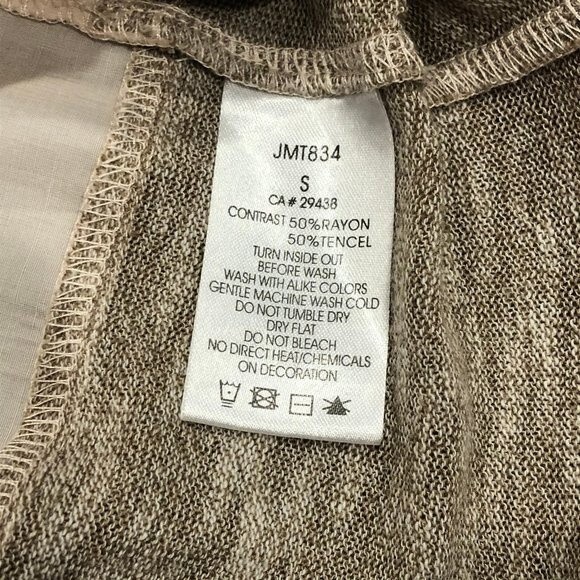 Miss Me Cold Shoulder Blouse Shirt Ball Chain Grunge Detail S SM Small Cream Tan - Picture 8 of 11